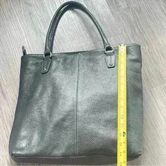 VERA PELLE GREY  PEBBLED LEATHER JUMBO BAG SHOULDER BAG - Picture 12 of 16